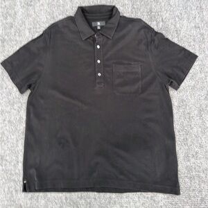 Banana Republic Mens XL Black 100% Cotton Pique Pocket Polo Shirt SS (A1/41)